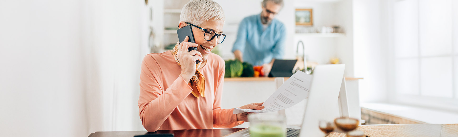 older woman making a phone call