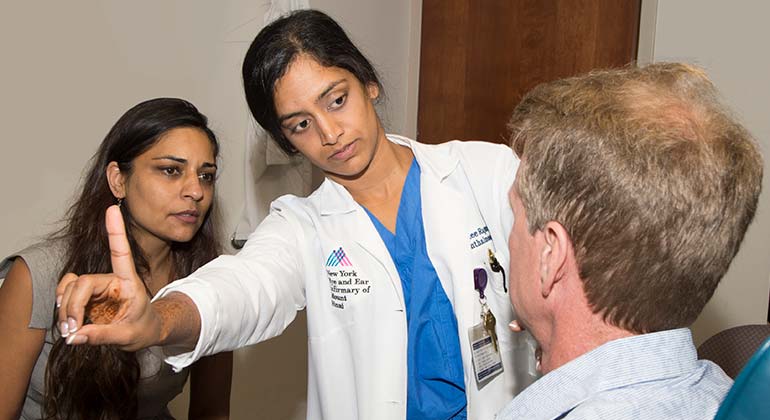 NYEE Doctor performing Eye Test at the Eye Clinic