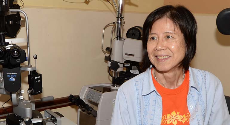 Female Patient at the New York Eye and Ear Eye Faculty Practice