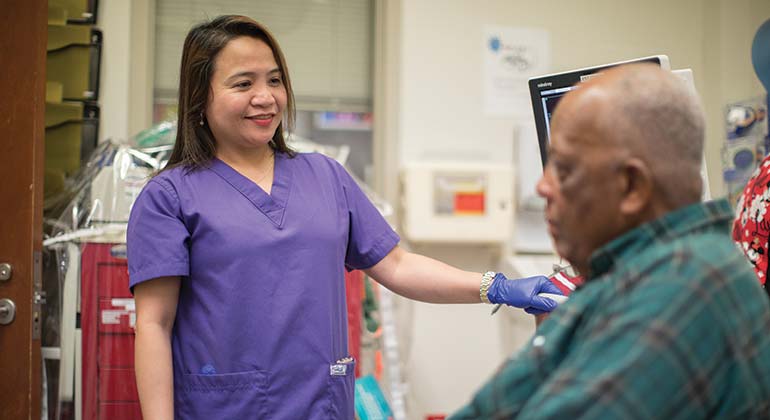 Nurse with patient