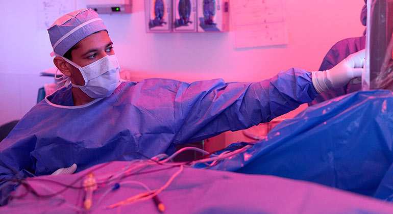 doctor during surgical procedure