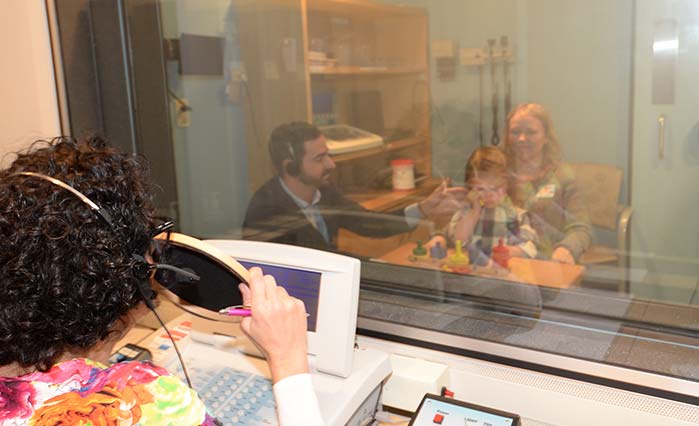image of patient taking hearing test
