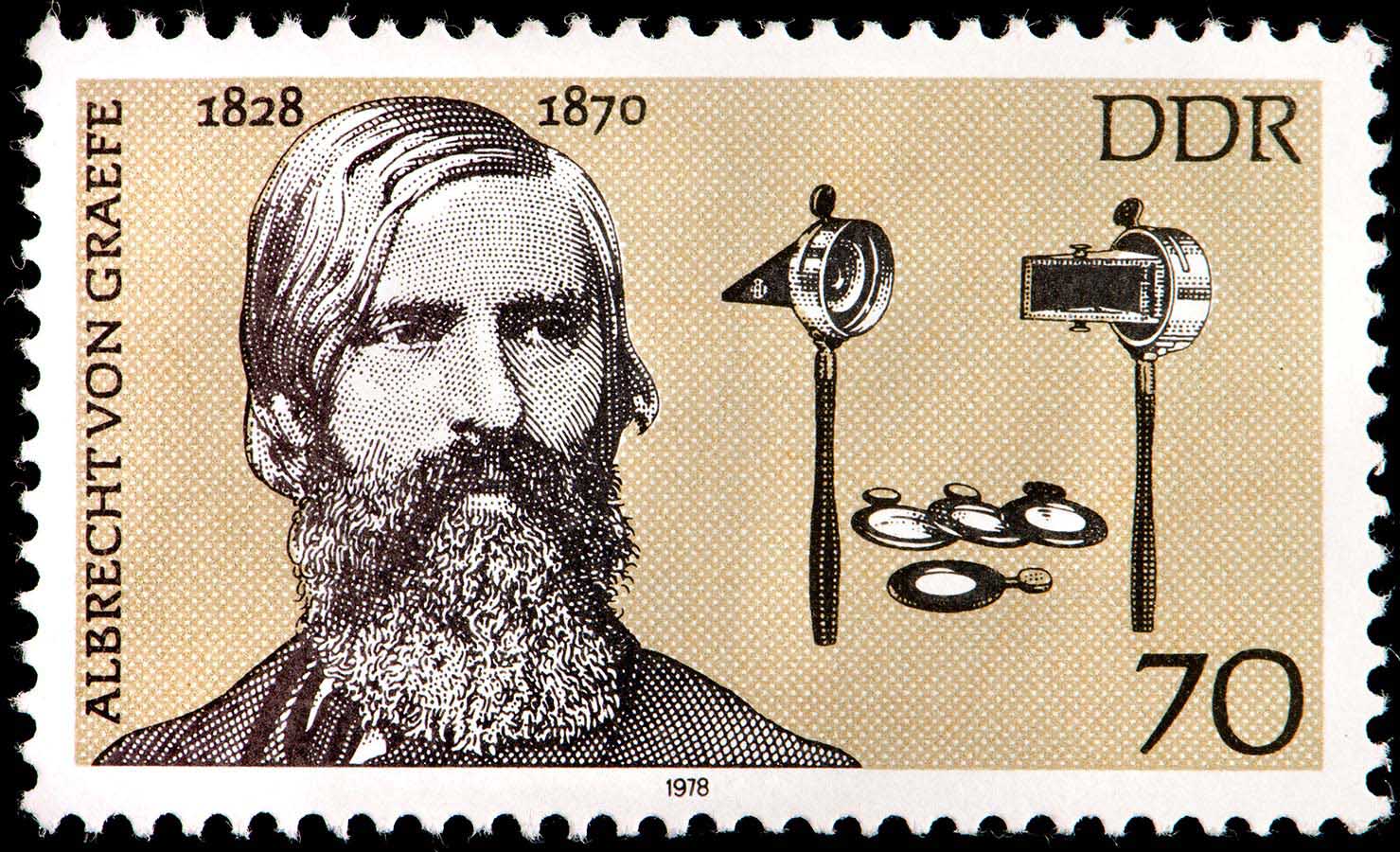 Stamp depicting Dr. Albrecht von Graefe