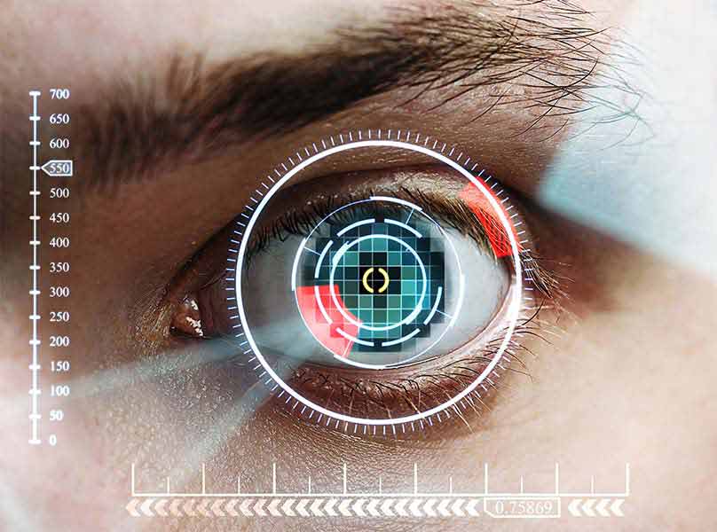 Image of human eye with graphics overlay